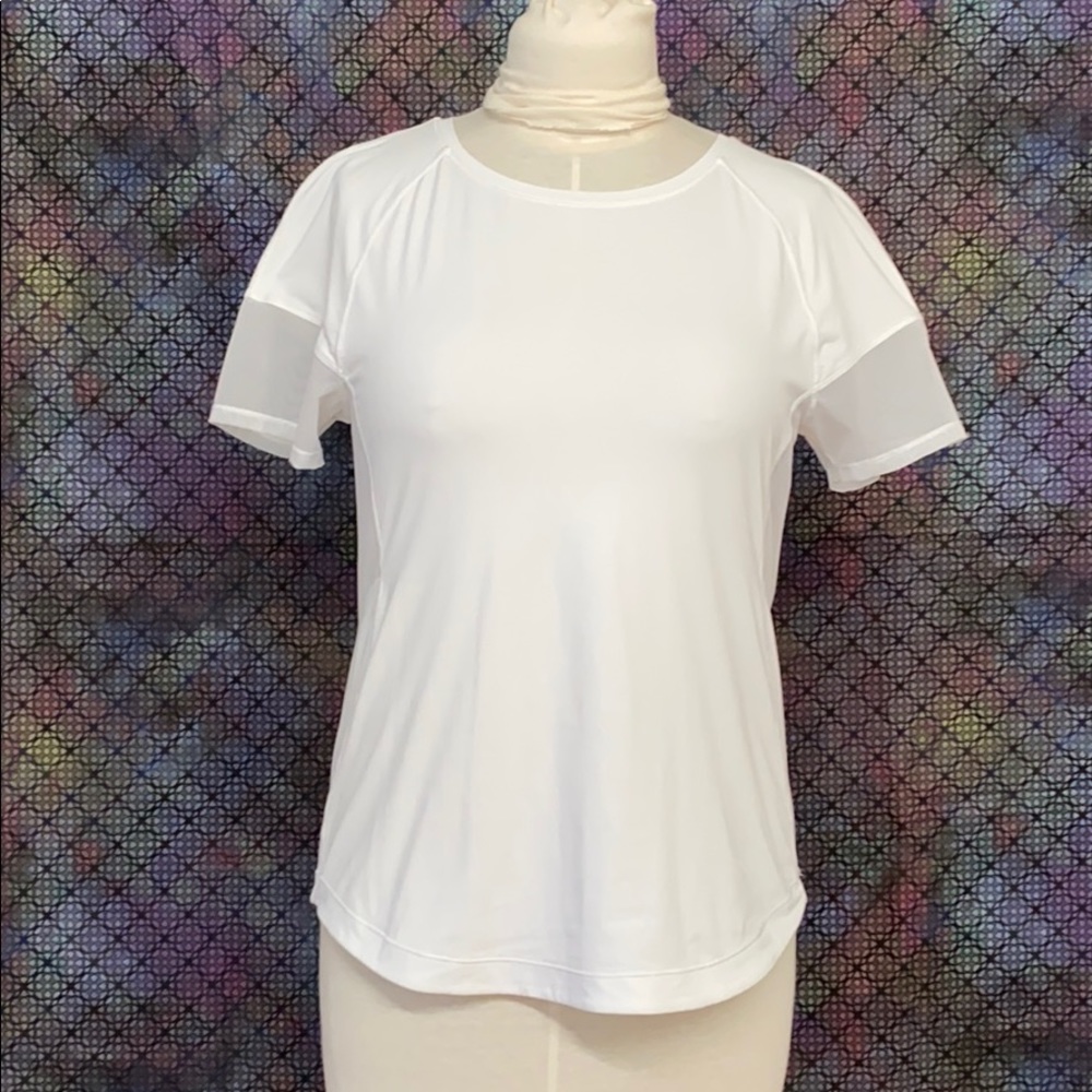 Lululemon short sleeve tee white mesh back sz 8
